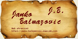 Janko Balmazović vizit kartica